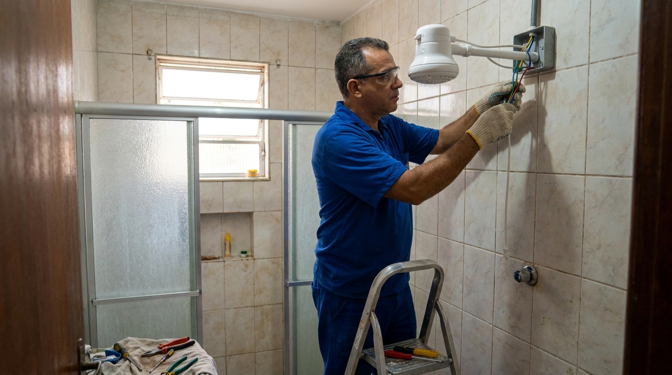 Substituição de Chuveiro Antigo em Divinópolis‑MG